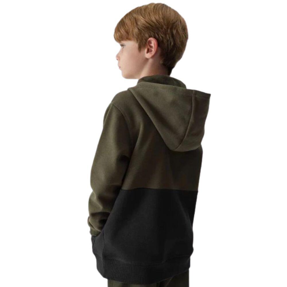 CAMISOLA COM CAPUZ CRIANÇA Algodão 4F JR.  Verde-Preto 3/4