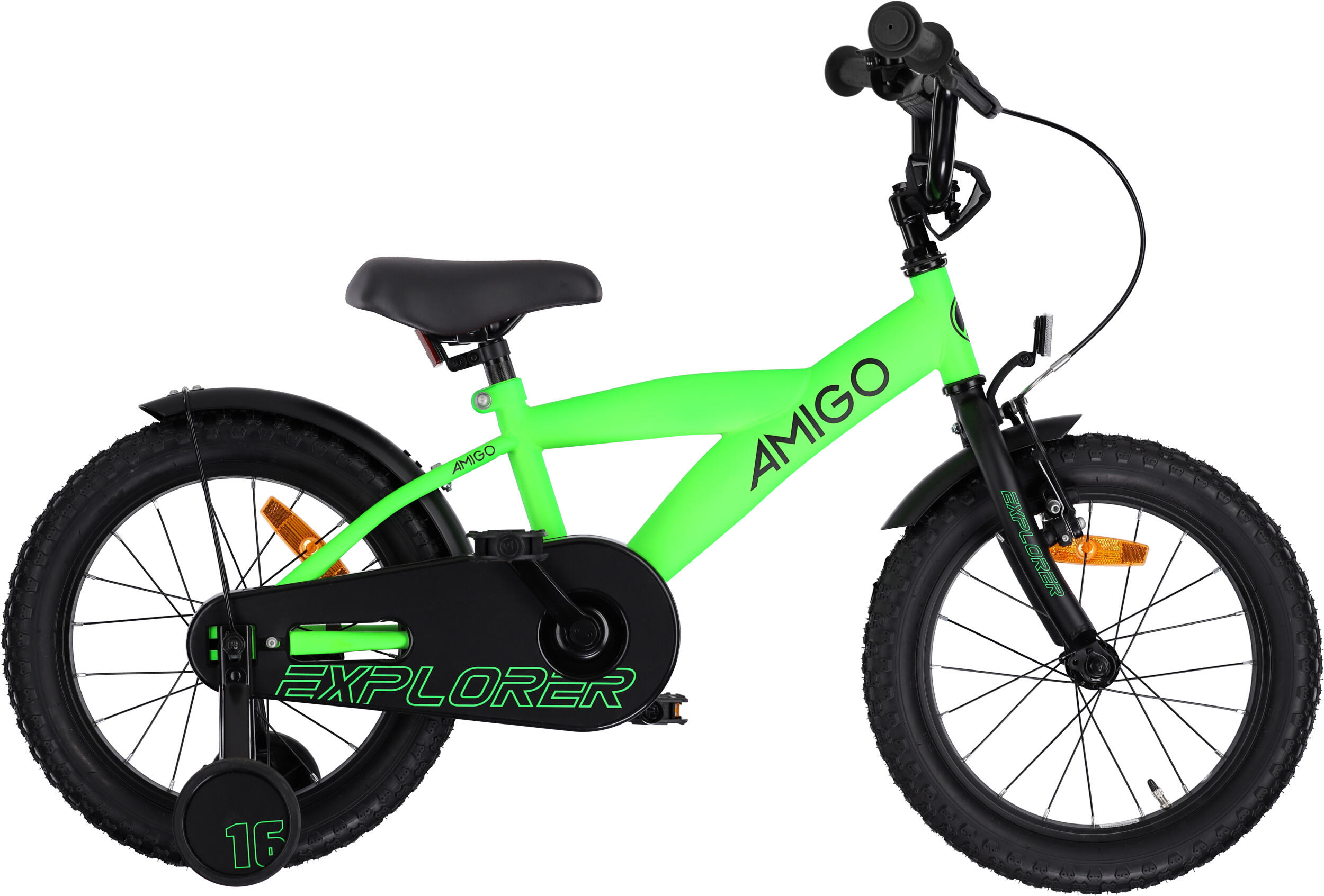 AMIGO AMIGO Jongensfiets Explorer 16 Inch Jongens Terugtraprem Groen/Zwart