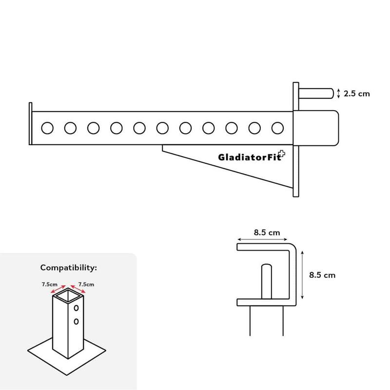 Supports de sécurité 70cm "Safety Arms" pour rack (lot de 2) | 2.5 CM