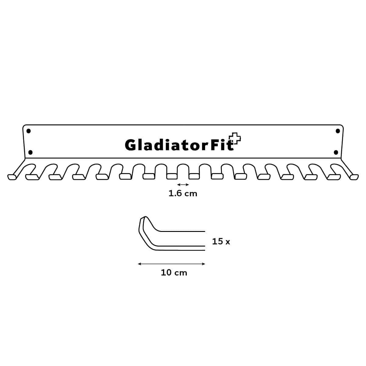 Rack de rangement mural en acier pour élastiques et cordes GladiatorFit 4/4