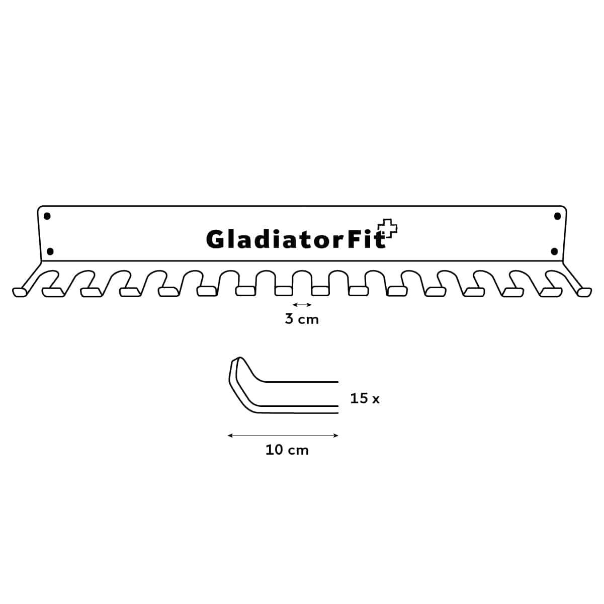 Soporte mural de acero para bandas elásticas y cuerdas GladiatorFit 4/4