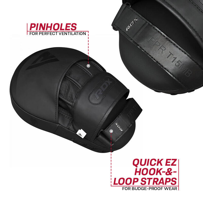 Rdx t15 noir curved boxing training punch mitts 3/7
