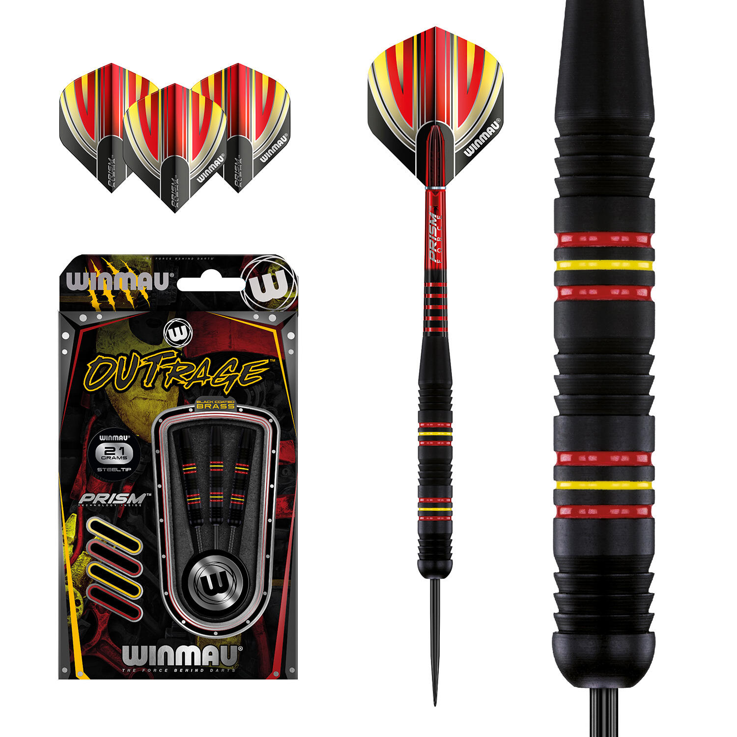 Winmau Fléchettes à pointe d'acier Outrage brass 5/5