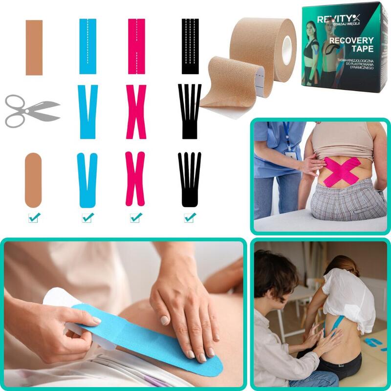 Kinesiology tape 1 szt. 5m Tejpy taśma kinezjologiczna plastry kinesio na kolano