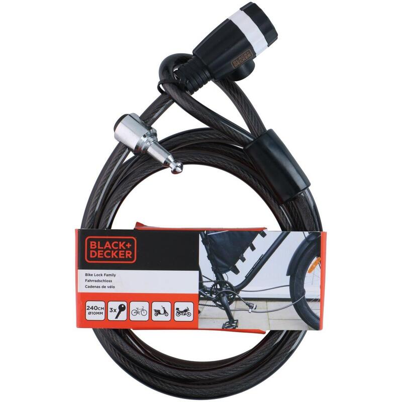 Zapięcie rowerowe Black + Decker na zamek 10x2400mm