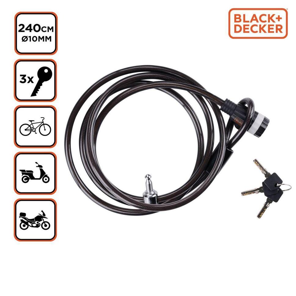 Zapięcie rowerowe Black + Decker na zamek 10x2400mm
