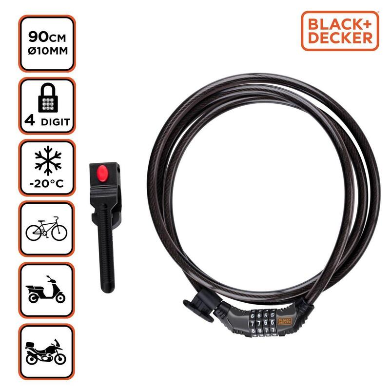Antifurt bicicletă cu 4 cifre - Black & Decker