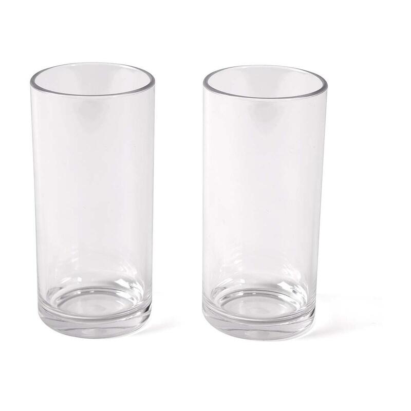 2er Set Longdrink Gläser Polycarbonat Campingläser Wasser Trink Glas 300 ml