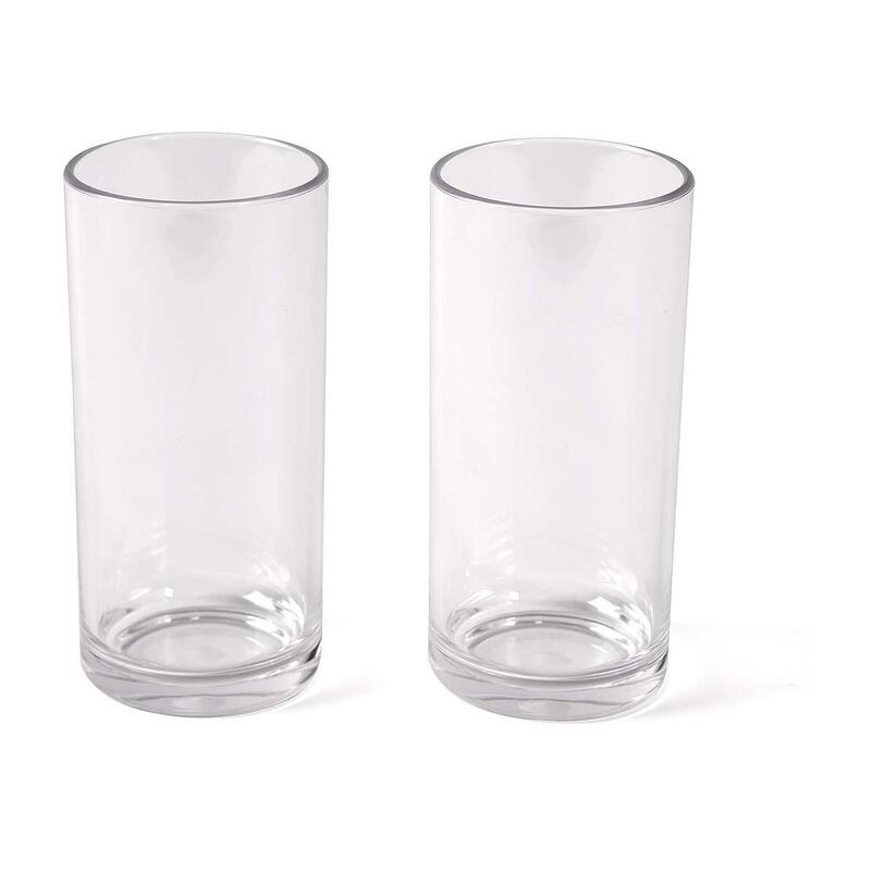 Lot de 2 verres à long drink en polycarbonate camping Verre eau 300 ml