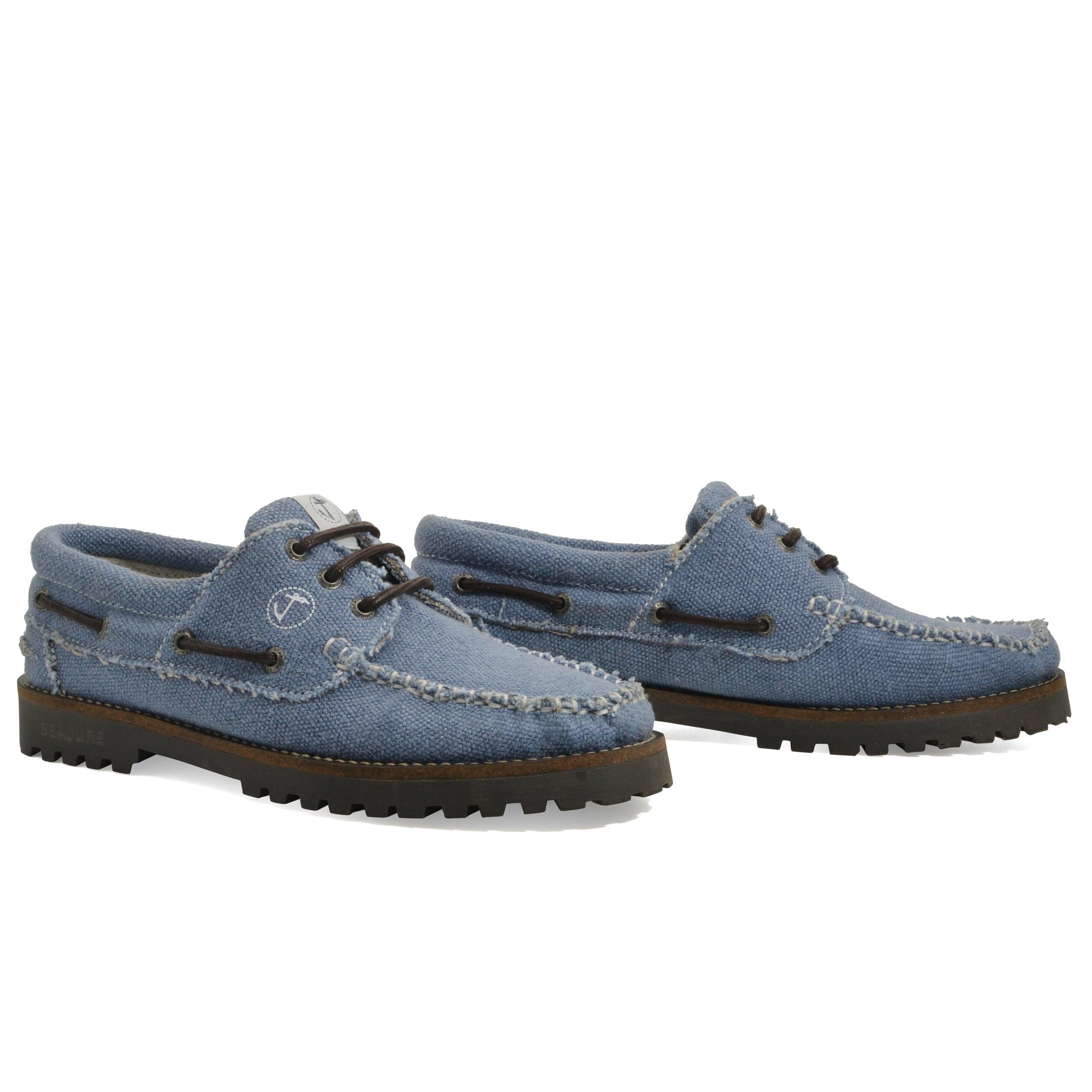 Zapatos Náuticos Cáñamo y Vegan Seajure Pampelonne Hombre Azul 3/5