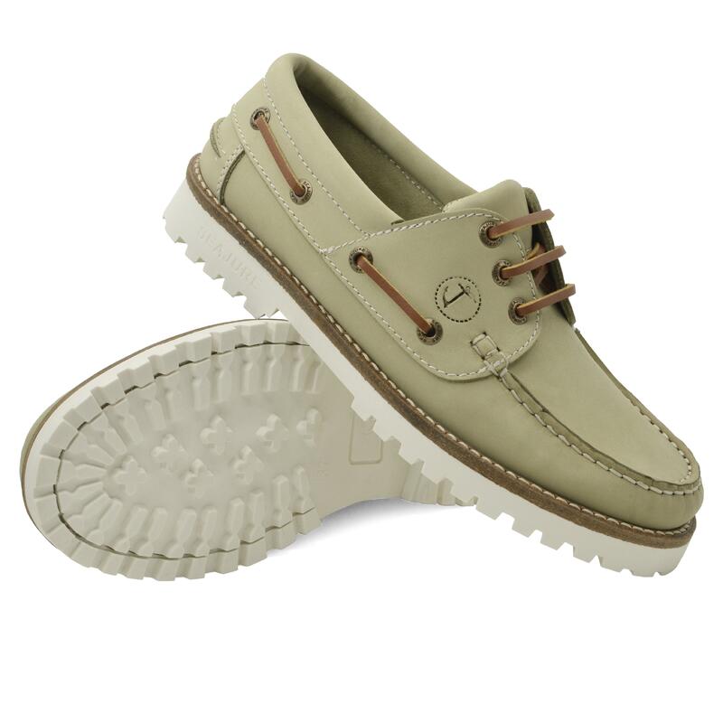 Sapatos de Vela Kvalvika Mulher Verde Claro Pele Nubuck