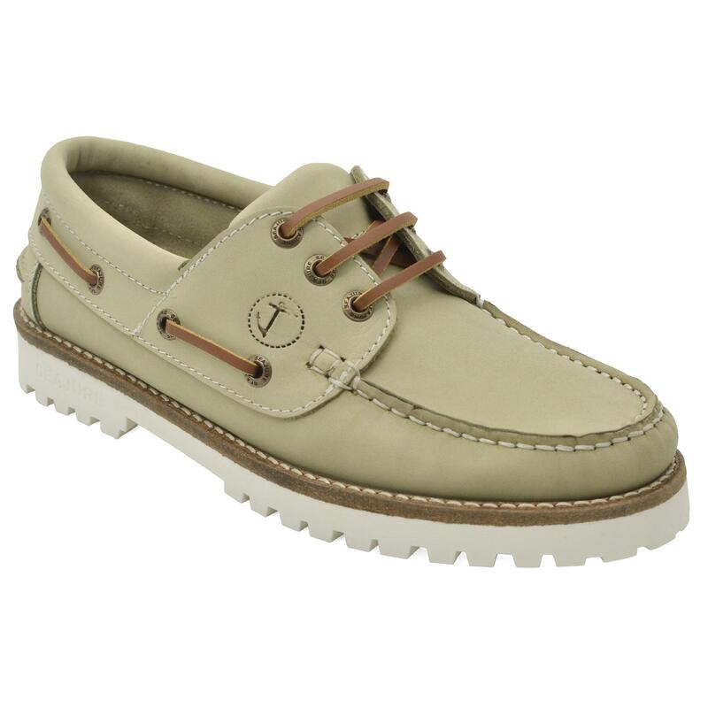 Zapatos Náuticos Seajure Kvalvika Mujer Verde Claro Cuero Nubuck