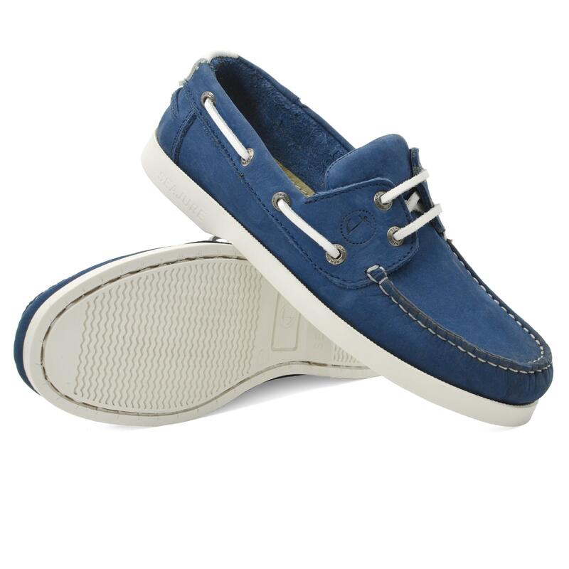 Zapatos Náuticos Seajure Sotavento Mujer Azul Cuero Nubuck