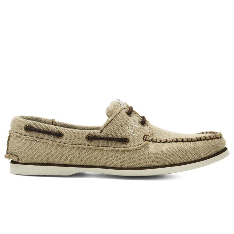 Zapatos Náuticos Cáñamo y Vegan Seajure Achmelvich Hombre Beige