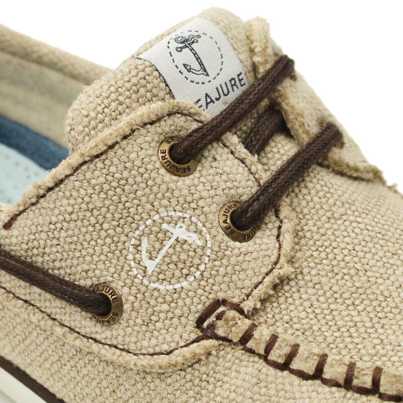 Zapatos Náuticos Cáñamo y Vegan Seajure Achmelvich Hombre Beige