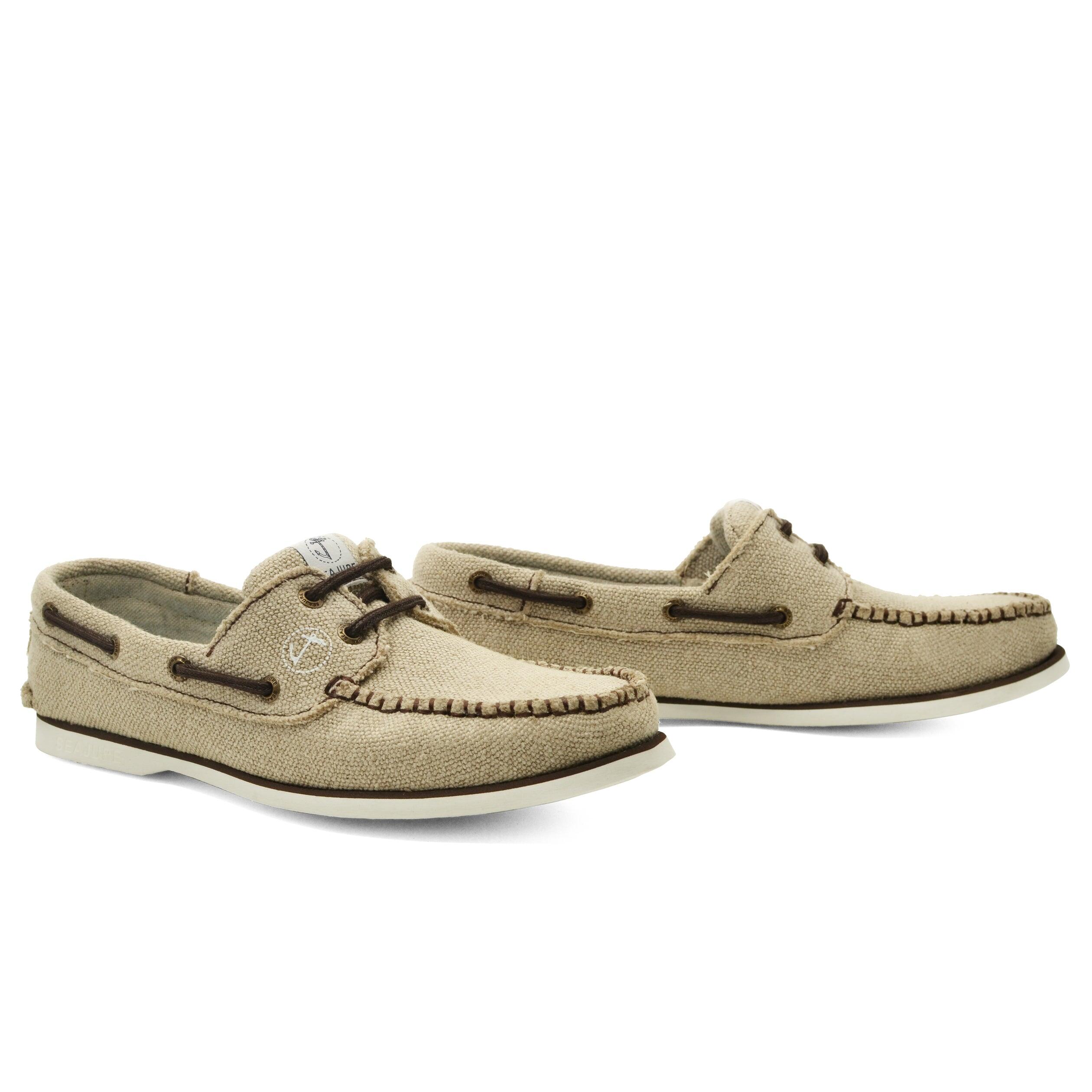 Hombre Cáñamo y vegano Zapatos Náuticos Achmelvich Beige 2/5