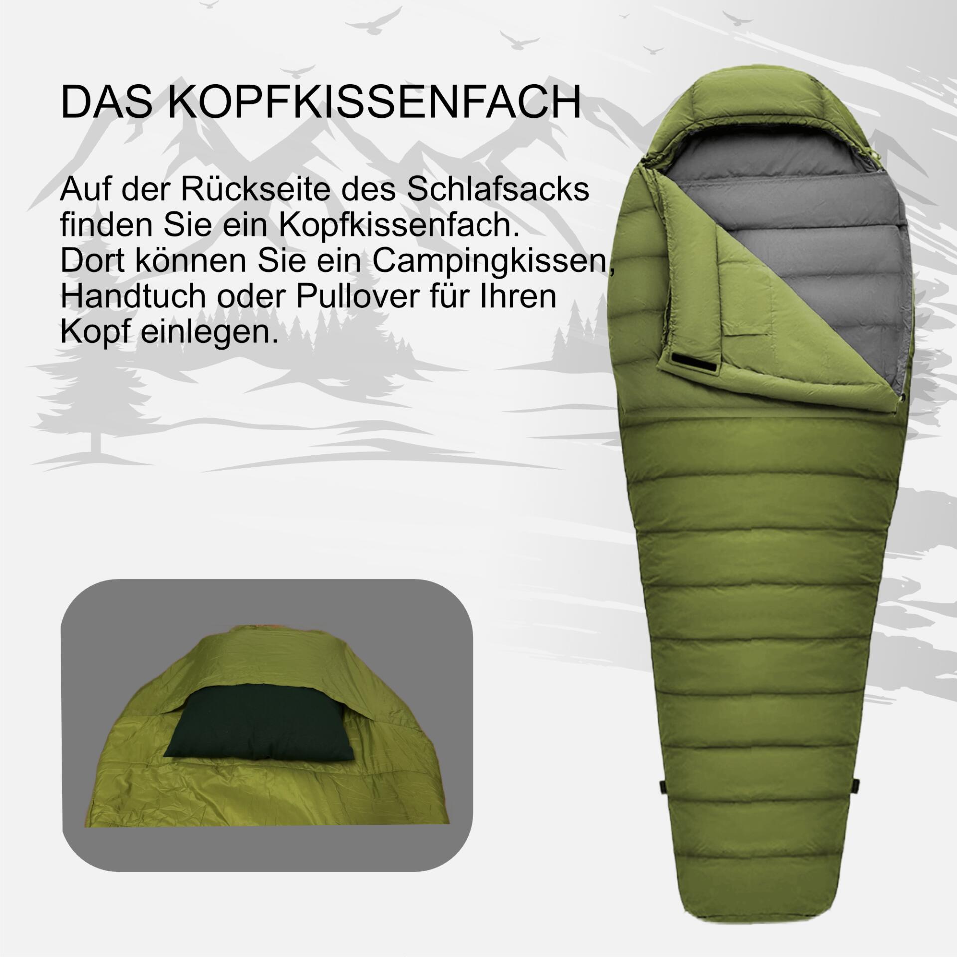 Mumienschlafsack Norskskin Ultralight Green 900 g 220 cm   Schlafsack 6/7