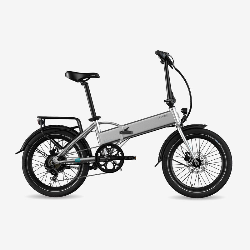 Legend Ebikes Bicicleta plegable compacta con rueda de 20 pulgadas monza 10.4ah negro plateado velocidad 25 kmh 80
