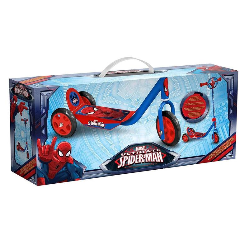Trotineta Stamp Spiderman, cu 3 roti, ghidon reglabil, platforma antiderapanta