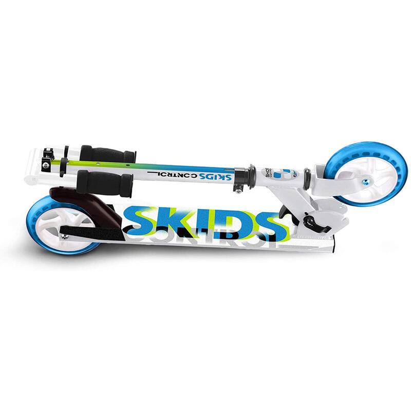 Skids Control 2-wiel Kinderstep Opvouwbaar Voetrem Wit/Blauw