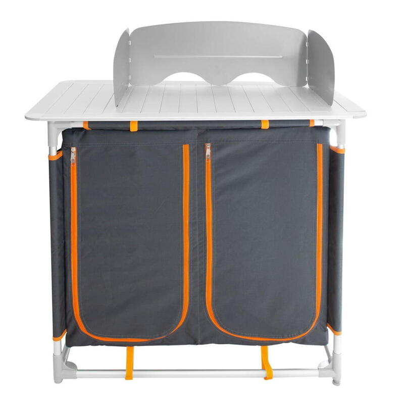 Milestone Black Camping Kitchen - Windshield, side table & 4 Storages