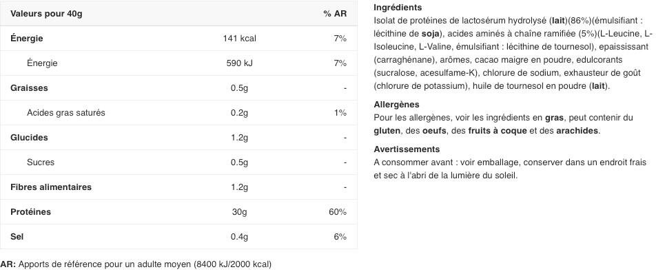 Whey hydrolysée - Platinum Hydrowhey - Chocolat au Lait 1600g 2/3