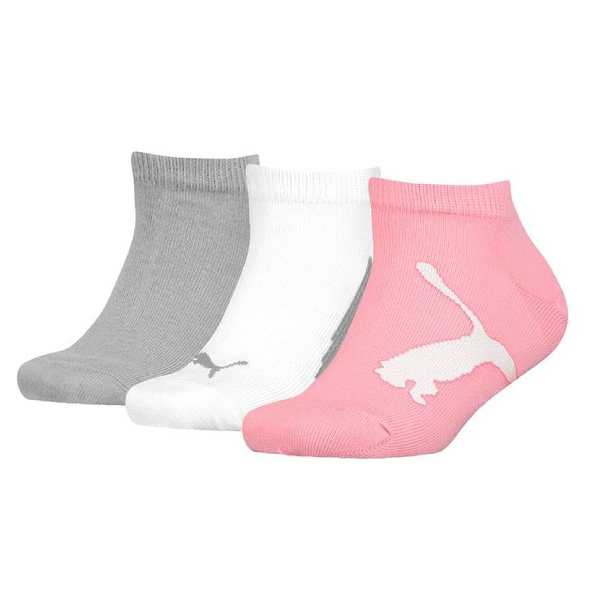 Puma - Chaussettes Unisexe Paquet De 3 Confortable À Porter-kid's Btw Sneaker - Chaussettes - Blanc|gris|rose - 31/34 - Decathlon