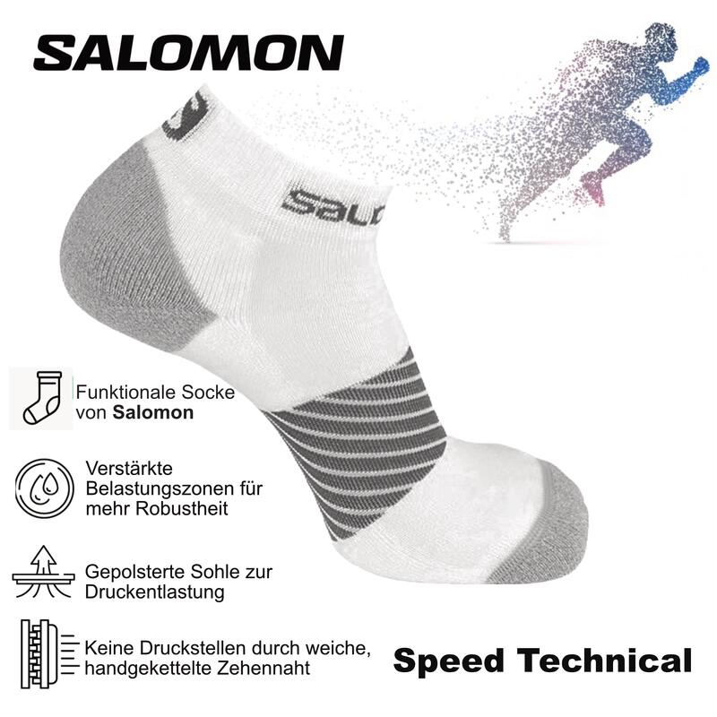 Lauf Socken Gr. 45-47 Salomon Speed Technical Sneaker 2 Pack