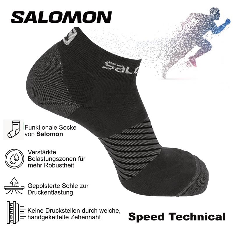 Lauf Socken Gr. 45-47 Salomon Speed Technical Sneaker 2 Pack