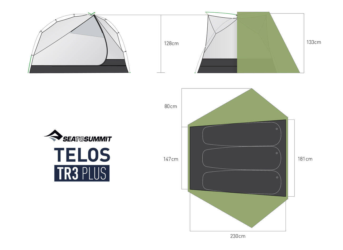 Sea to Summit Telos TR3 Plus - Three Person Freestanding Tent (3+ Season) -  5