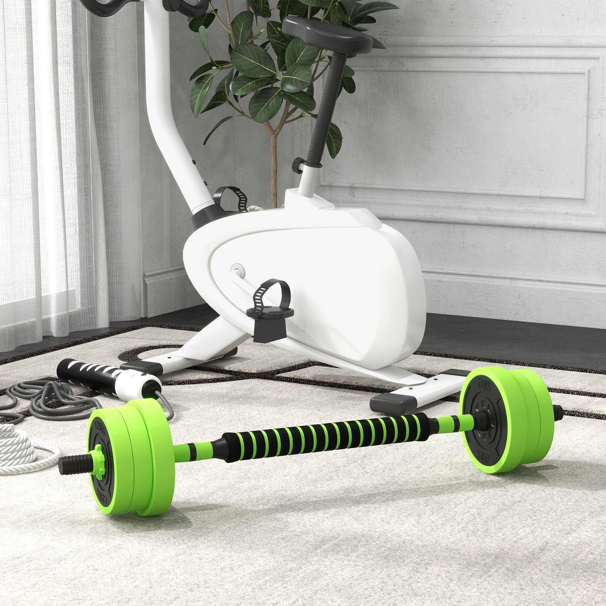 SPORTNOW Set pesi 4 in 1 da 40kg totali, Kettlebell, Manubri e Bilancieri 2/6