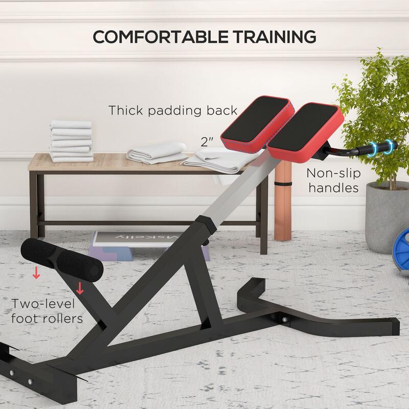 SPORTNOW Scaun Roman Reglabil pe Inaltime din Otel si PU, Negru