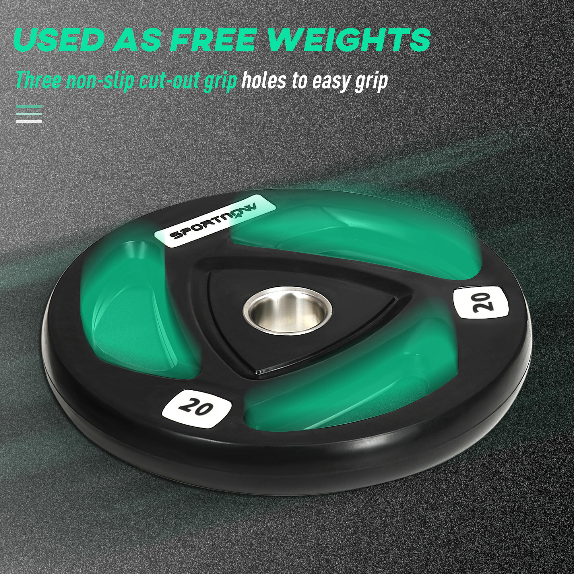 SPORTNOW Set di 2 Dischi Pesi da 20kg in Acciaio con Rivestimento in Gomma 4/7
