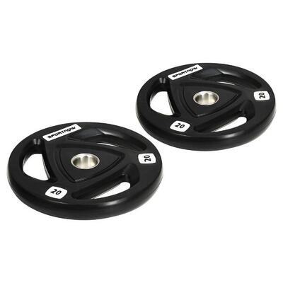 SPORTNOW Set di 2 Dischi Pesi da 20kg in Acciaio con Rivestimento in Gomma