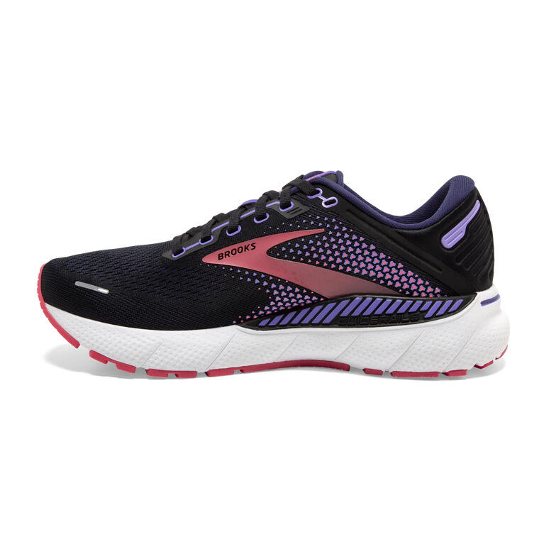 Brooks Womens Adrenaline GTS 22 Running Shoes Black/Purple/Coral 2/4