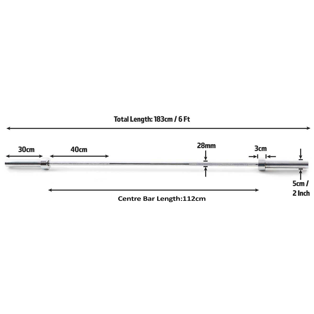 MARCY 6FT OLYMPIC WEIGHT TRAINING BAR 3/5