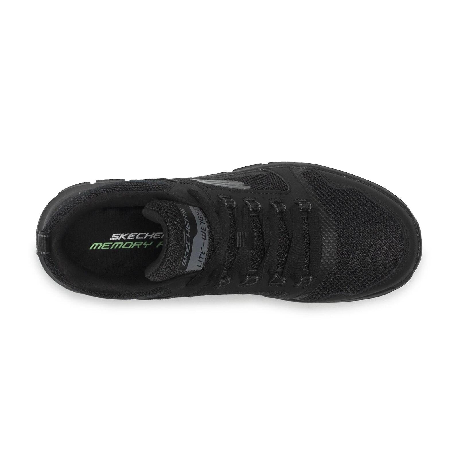 Skechers Track Knockhill Leather Men's Black Trainers SKECHERS