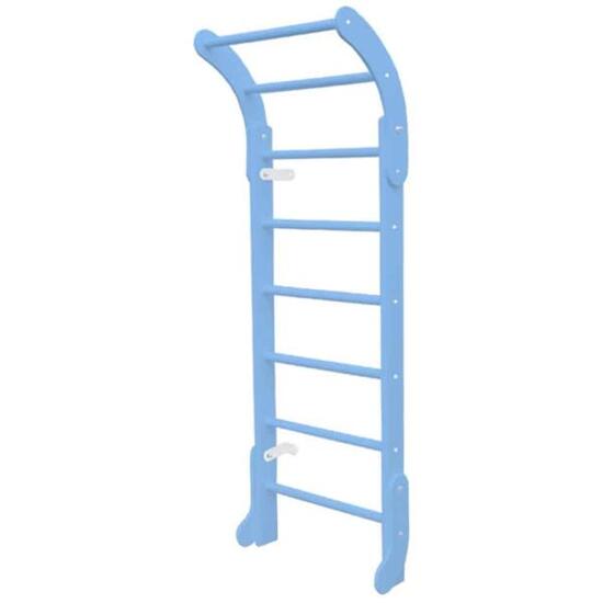 Kinder Gymnastik Sprossenwand Klettergerüst Mini Blau Holz Turngerät Bar