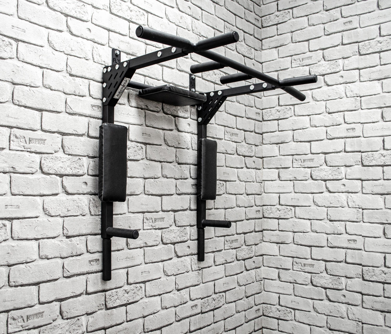 Gros Barre de Traction Murale 3 en 1 Station Dips et Abdominaux 2/7