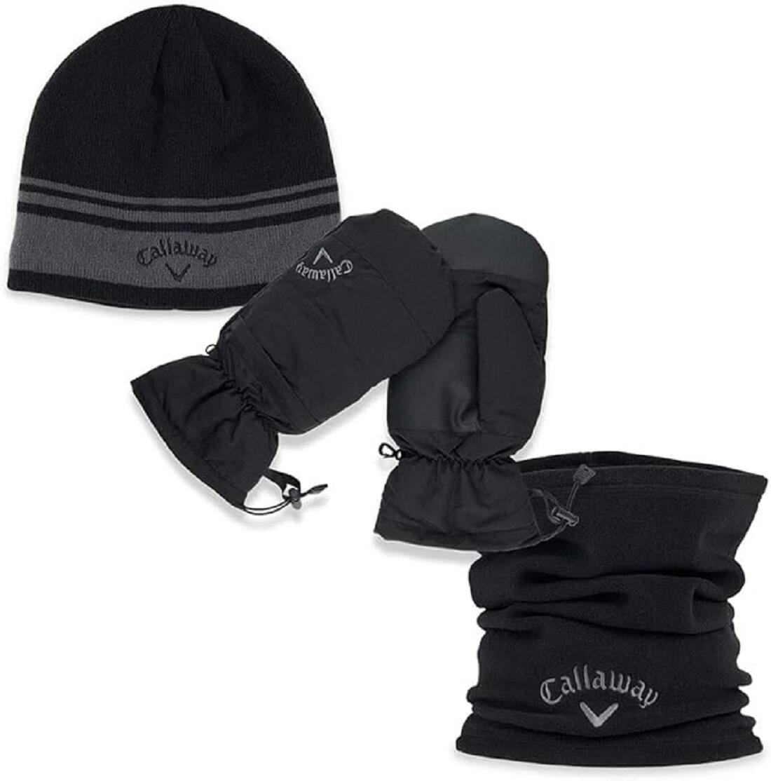 Ensemble d'hiver Callaway Golf noir : bonnet / moufles / cache-cou 2/5