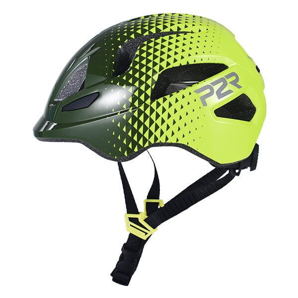 Casca Ciclism Copii P2R MASCOT, S (52-56 cm), Verde inchis-Galben