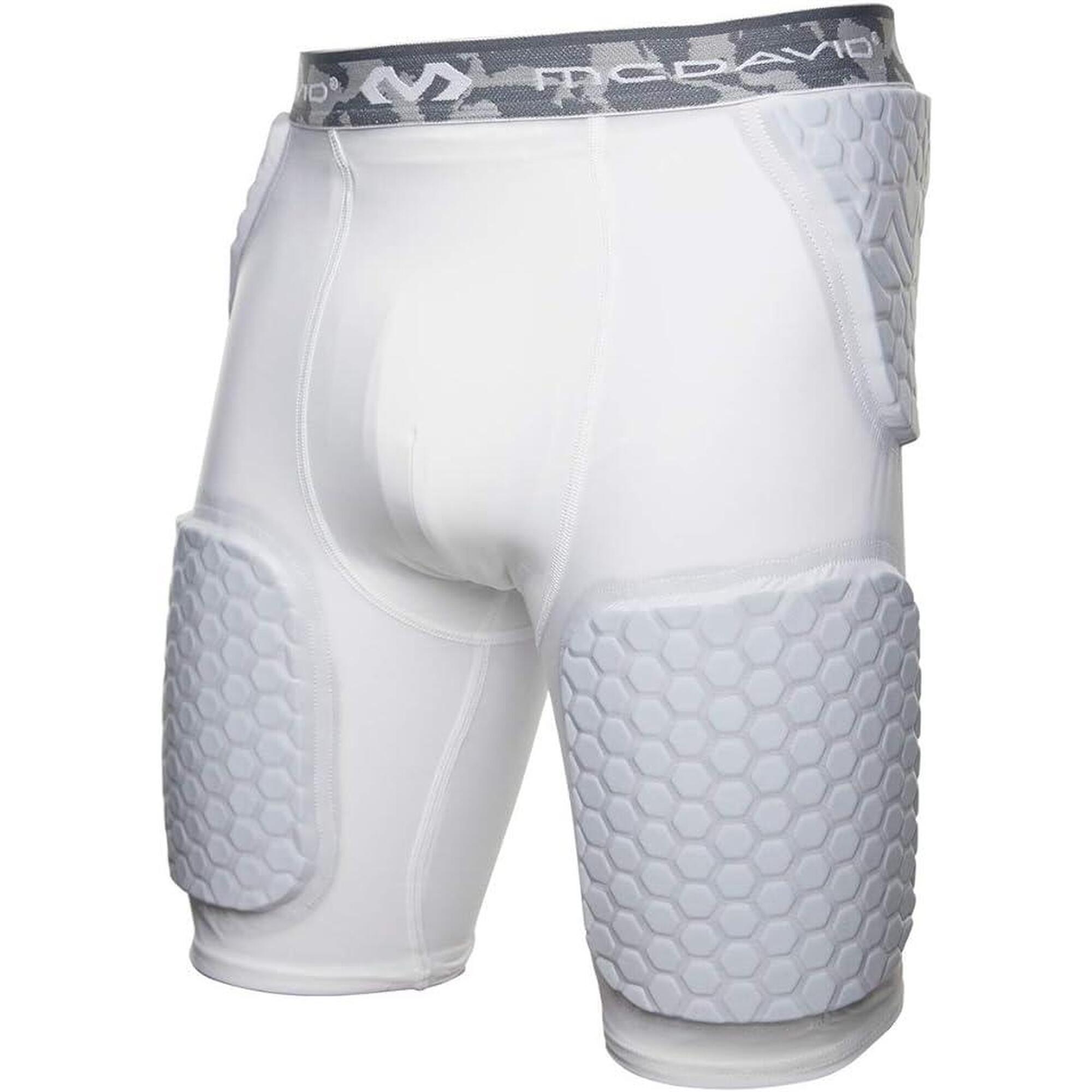Pantalón corto de protección hexagonal con muslo contorneado BLANCO
