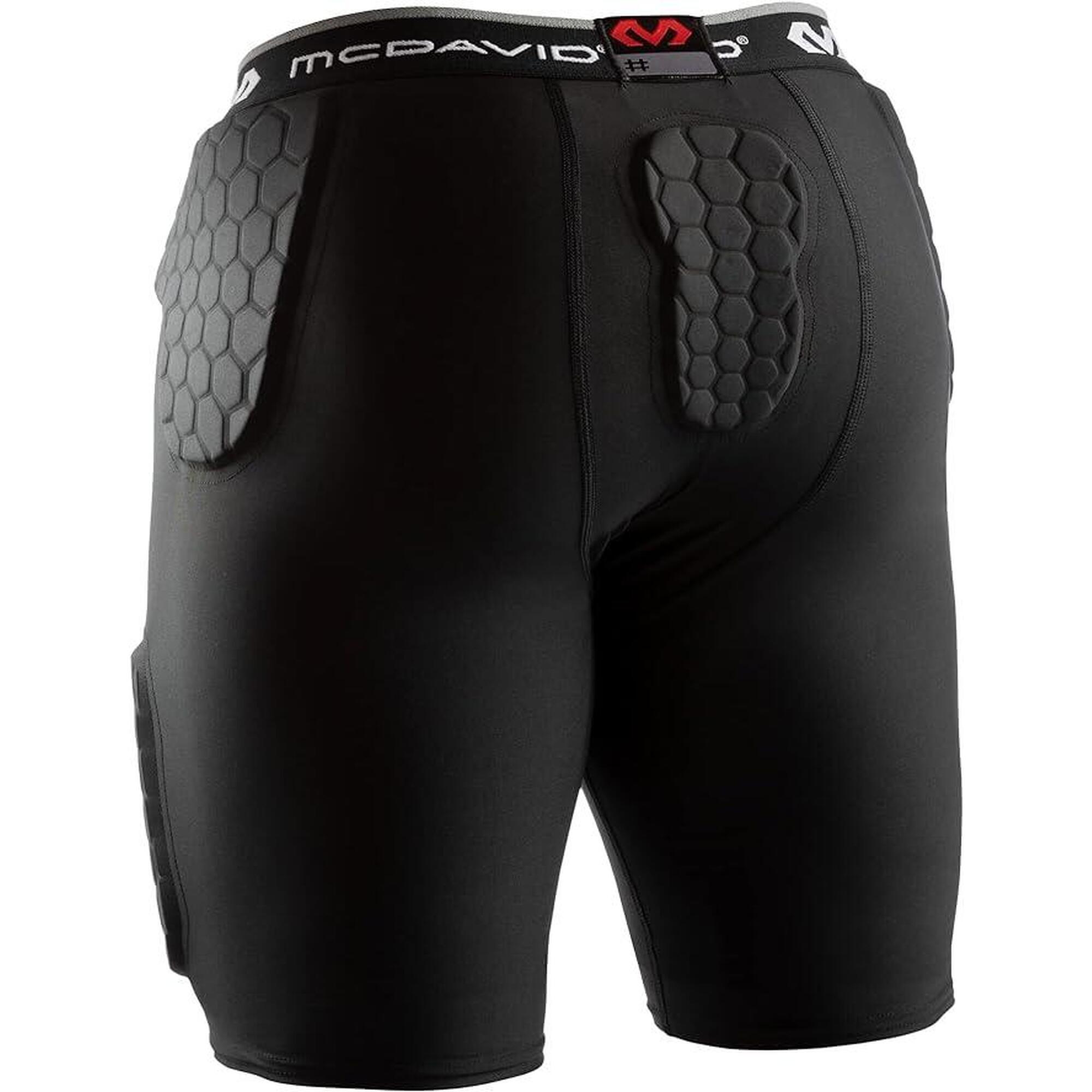 Pantalón corto de protección hexagonal con muslo contorneado NEGRO