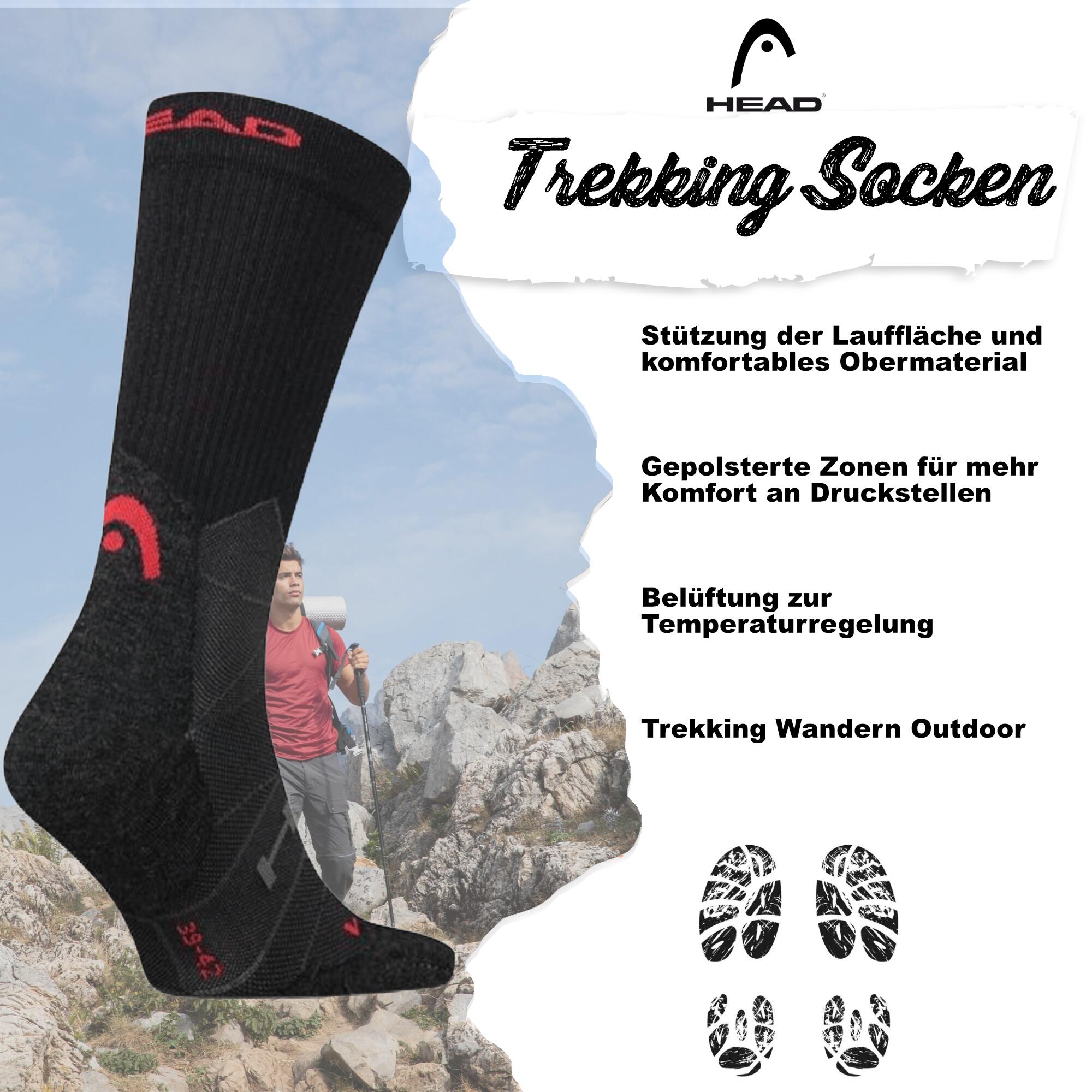 Head Trekking Wander Funktion Socken Crew Doppelpack Socke 3/4