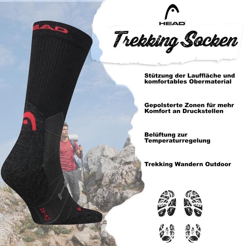 Head Trekking Wander Funktion Socken Crew Doppelpack Socke