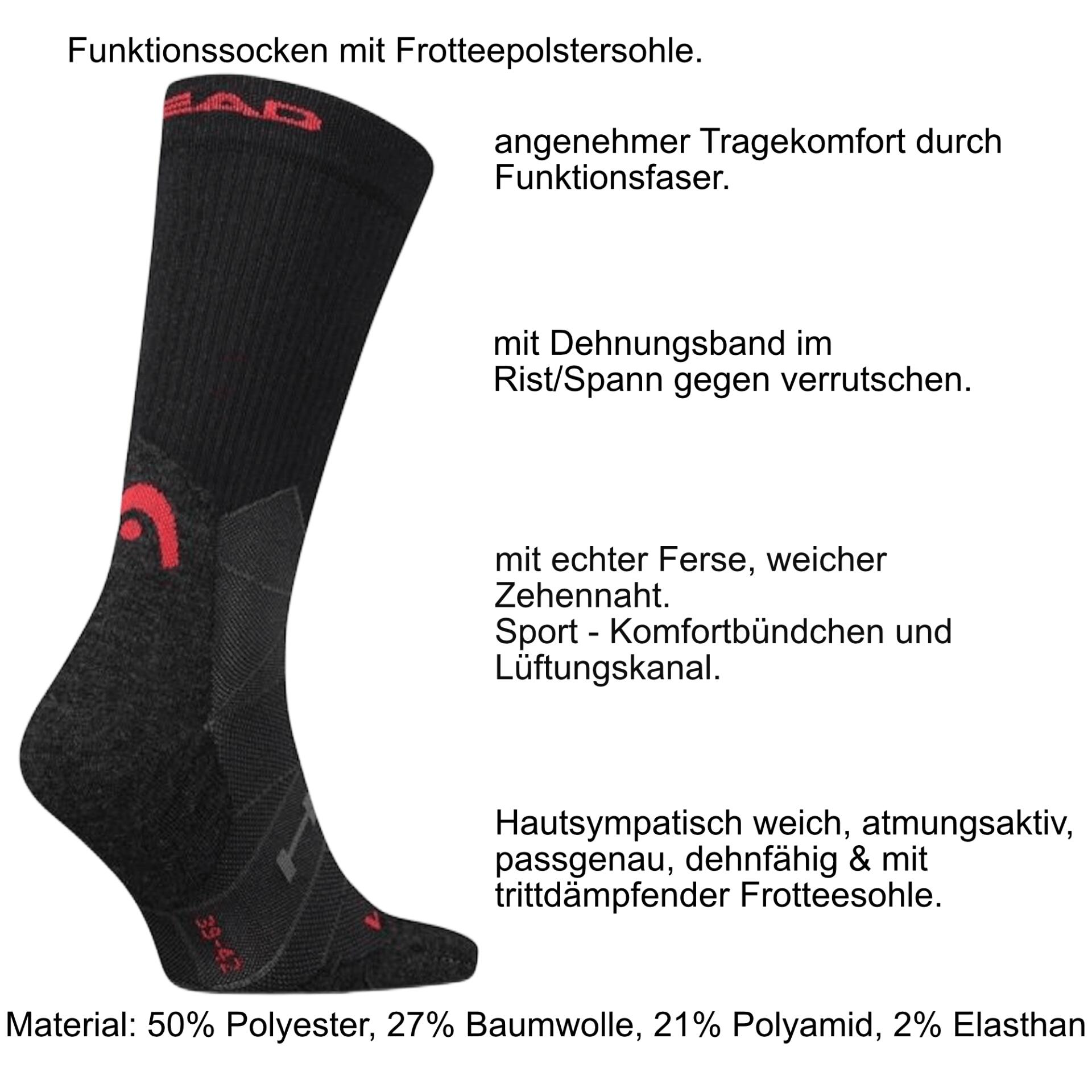 Head Trekking Wander Funktion Socken Crew Doppelpack Socke 4/4