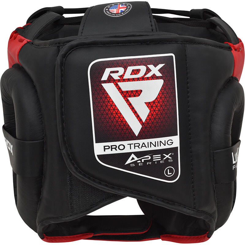 Cască de box RDX APEX cu protecție pentru obraji, roșu, S