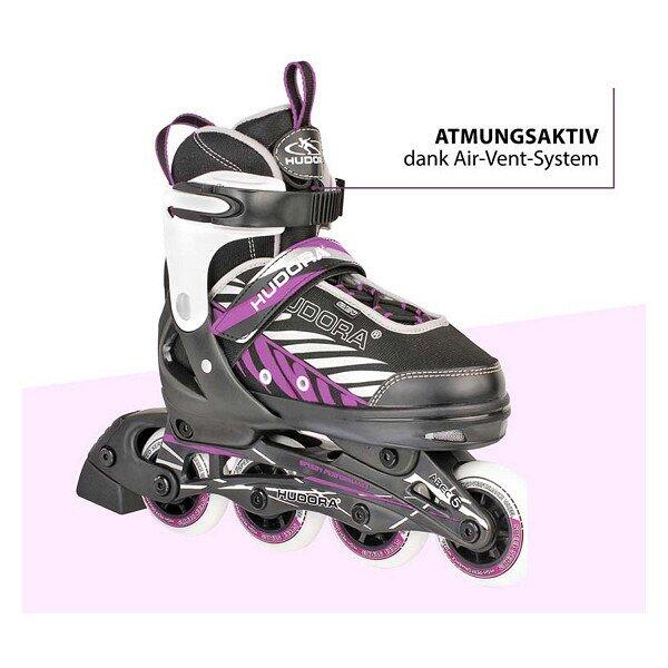 Patins em linha - Mia - Zwart/Paars - Gr. 29-32