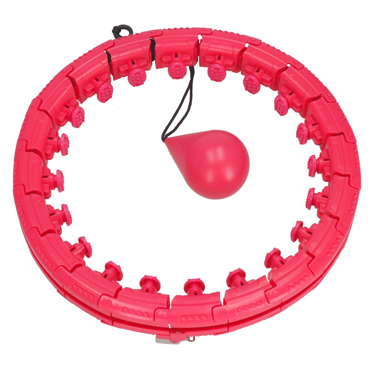 Hula hop z obciążnikiem i wypustkami Springos różowe 1/7