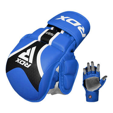 Aura+ T-17 Shooter MMA Handschoenen - Zwart/Blauw - XL